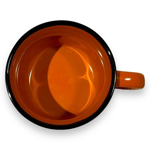 Bulleit Bourbon Frontier Whiskey Campfire Mug Coffee Cup Orange Ceramic - Picture 5 of 6